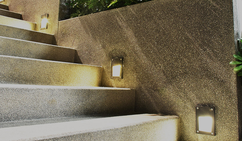 Outdoor lighting on steps